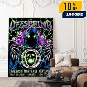The Offspring Supercharged World Tour 2025 Concert Poster Event July 29 2025 At Freedom Mortgage Pavilion Camden New Jersey Art By The Art Of Keith Stanley Poster Canvas