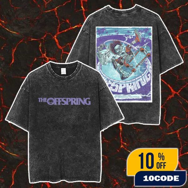 The Offspring’s Supercharged Worldwide North American Tour 23 July 2025 At Budweiser Stage Toronto 909 Lakeshore Blvd West Merch Unisex Two Sided Washed T-Shirt