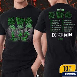 The Trinity Of Terror Tour 2025 With Ice Nine Kills – Black Veil Brides and Motionless White Tour Dates On Aug And Sept Fan Gifts Merch T-Shirt Two Sides