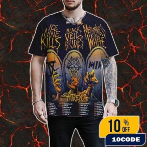 The Trinity Of Terror Tour 2025 With Ice Nine Kills – Black Veil Brides and Motionless White Tour Dates On Oct Nov And Dec All Over Print T-Shirt