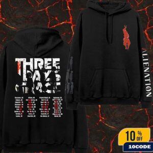 Three Days Grace Alienation 2025 Tour Hoodie Merchandise Tour Dates Fan Gifts Classic Shirt Two Sides