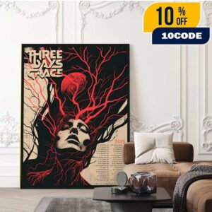 Three Days Grace Alienation 2025 Tour Poster Merch Fan Gifts Home Decor Poster Canvas