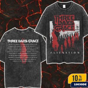 Three Days Grace Alienation 2025 Tour Tee Merchandise Tour Dates Fan Gifts Wash T-Shirt Two Sides