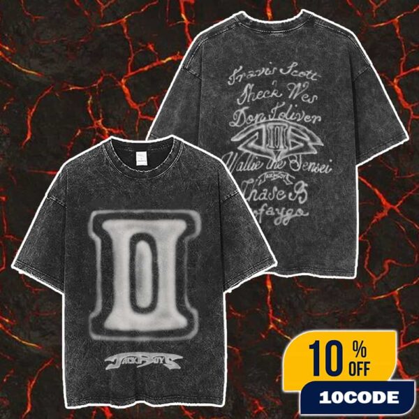 Travis Scott Cactus Jack Jackboy 2 Pack B2 Limited Edition CJ x FOX Racing Collaboration Streetwear And Motor Style Merch Unisex Two Sided Washed T-Shirt