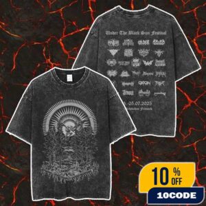 Under The Black Sun Open Air Festival 2025 Black Metal July 3-5 2025 At Friesack Germany UTBS2025 Version Double Sides Merch Unisex Two Sided Washed T-Shirt