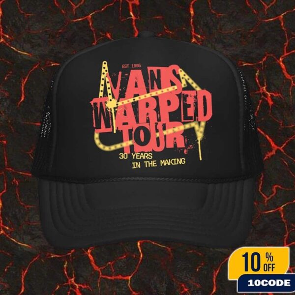 Vans Warped Tour 2025 Anniversary 30 Years Vans 30 Years In The Making Trucker Hat Merchandise Snapback, Classic Hat-Cap
