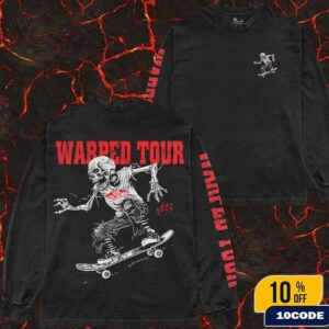 Vans Warped Tour 2025 Anniversary 30 Years Vans Skate Skull Long Sleeve Tee Merchandise T-Shirt