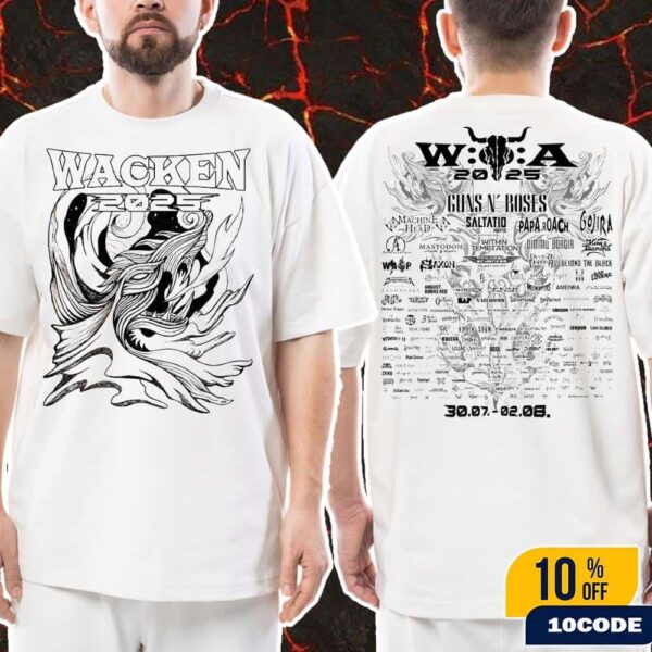 Wacken Open Air 2025 Festival In Schleswig Holstein Germany Wyrmfire T-Shirt Fest From July 30 To August 2 2025 Classic Two Sides