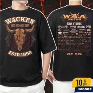 Wacken Open Air 2025 In Schleswig Holstein Germany Classic Rock Tee Festival From July 30 To August 2 Merch Two Sides T-Shirt