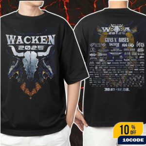 Wacken Open Air 2025 In Schleswig Holstein Germany Dragons Tee Festival From July 30 To August 2 Merch Two Sides T-Shirt