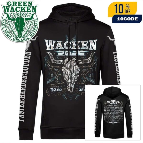 Wacken Open Air 2025 In Schleswig Holstein Germany Machine Hoodie Festival From July 30 To August 2 Merch Shirt