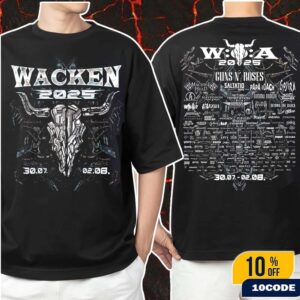 Wacken Open Air 2025 In Schleswig Holstein Germany Machine Tee Festival From July 30 To August 2 Merch Two Sides T-Shirt