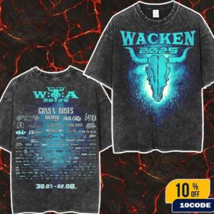 Wacken Open Air 2025 In Schleswig Holstein Germany Moshpit Tee Festival From July 30 To August 2 Wash Two Sides T-Shirt