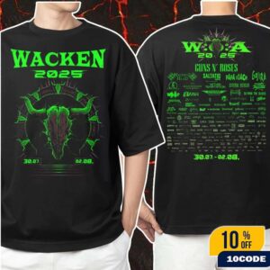 Wacken Open Air 2025 In Schleswig Holstein Germany Stargate Tee Festival From July 30 To August 2 Merch Two Sides T-Shirt