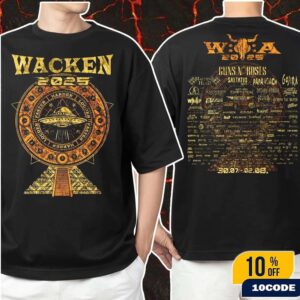Wacken Open Air 2025 In Schleswig Holstein Germany Temple Tee Festival From July 30 To August 2 Merch Two Sides T-Shirt