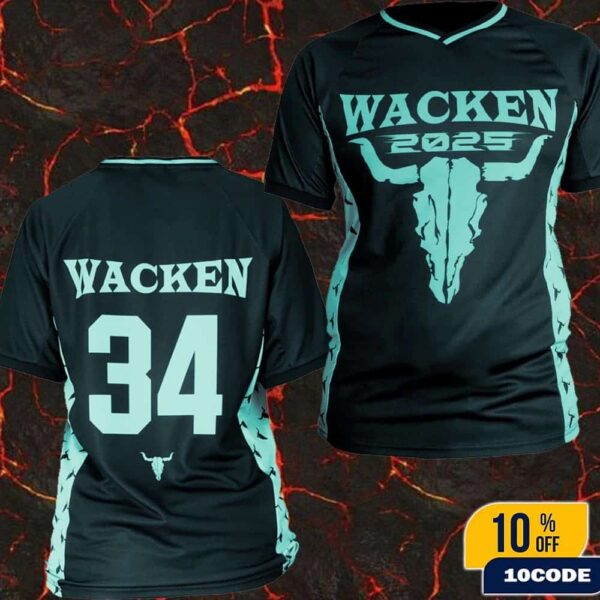 Wacken Open Air 2025 Jersey Tee Wacken 34 Number In Schleswig Holstein Germany Merch