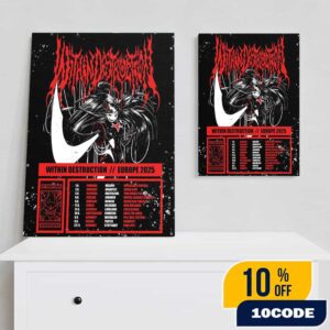 Within Destruction Europe Tour 2025 Artwork Poster Death Metal Extreme Metal 11 Countries Festival Tour Dates Poster Canvas