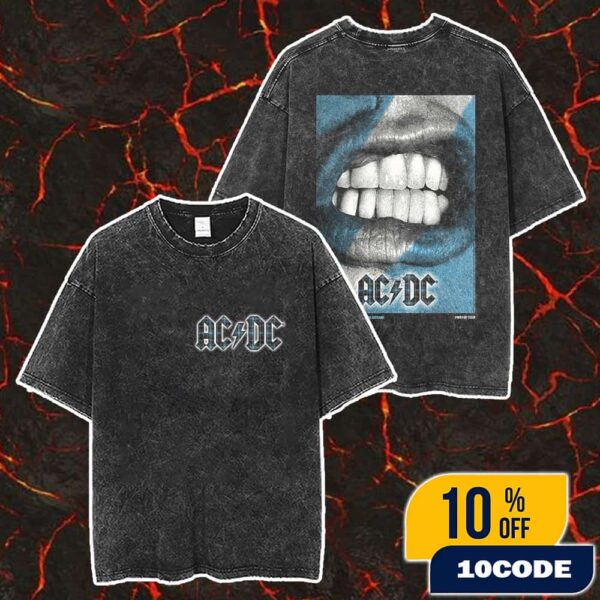 AC/DC PWR UP Tour 2025 Edinburgh August 21 2025 At Murrayfield Stadium Scotland Event Poster Artwork By Tommy Davidson-Hawley Merch Unisex Two Sided Washed T-Shirt