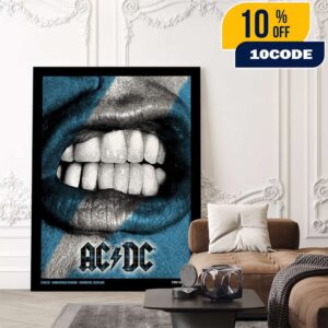 AC/DC PWR UP Tour 2025 Edinburgh August 21 2025 At Murrayfield Stadium Scotland Event Poster Artwork By Tommy Davidson-Hawley Poster Canvas Home Decor