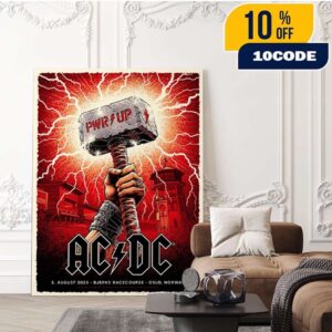 AC/DC PWR UP Tour Norway 2025 Event Poster At Bjerke Racecourse In Oslo On August 5th 2025 Artwork By Skurktur Home Decor Poster Canvas