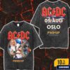AC/DC PWR UP Tour Norway 2025 Event Poster At Bjerke Racecourse In Oslo On August 5th 2025 Artwork By Skurktur Wash Two Sides T-Shirt