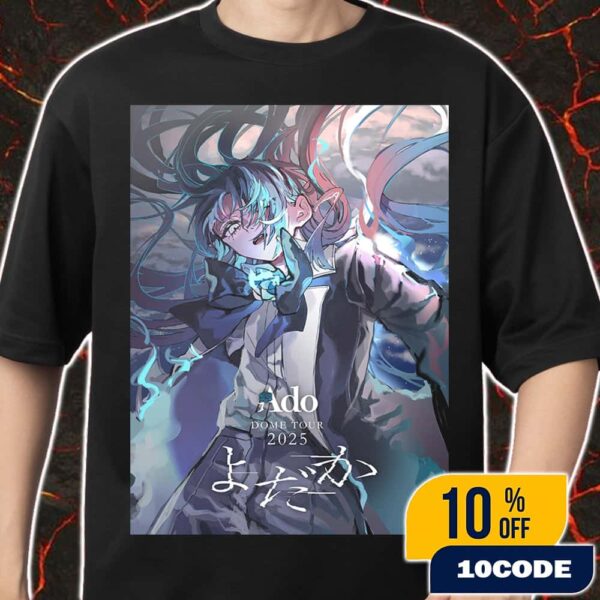 Ado Dome Tour 2025 Yodaka 5th Anniversary Poster Artwork By Orihara Limited Edition Merch Unisex T-Shirt