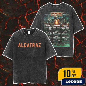 Alcatraz Music Festival 2025 7-10 August At Kortrijk Belgium Heavy Metal Fest With Poster Lineup And Highlights Merch Unisex Two Sided Washed T-Shirt