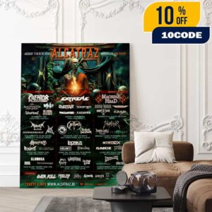 Alcatraz Music Festival 2025 7-10 August At Kortrijk Belgium Heavy Metal Fest With Poster Lineup And Highlights Poster Canvas Home Decor
