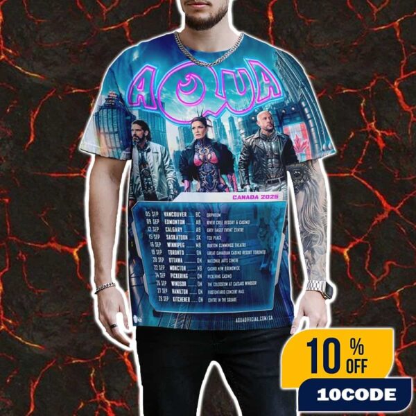 Aqua Canada 2025 Tour Dates And Cities On September All Over Print Unisex T-Shirt