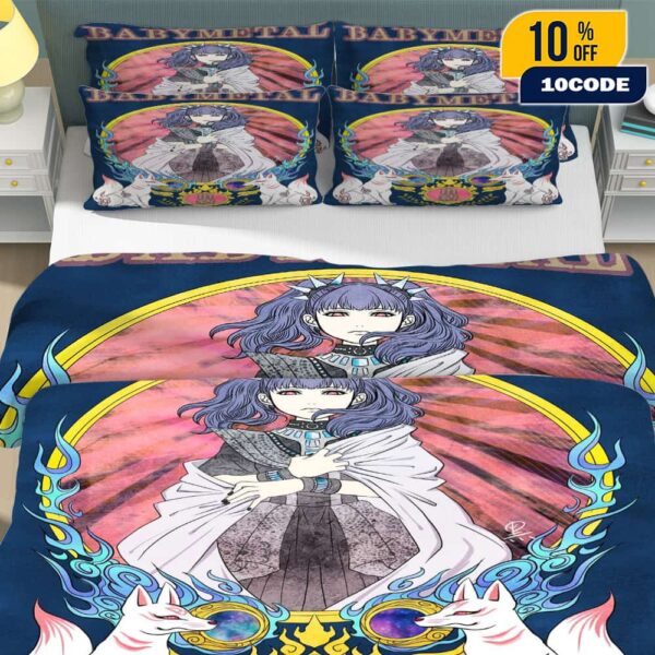 BABYMETAL Fox Spirits Yuimetal Artwork Anime Stylized Home Decor Heavy Metal Bedroom Bedding Set