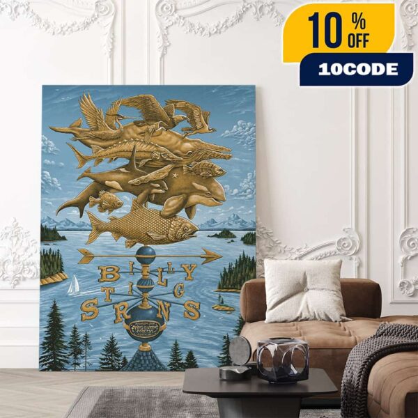 Billy Strings August 22 2025 Poster Event Show At Angel Of The Winds Arena Everett Washington Artwork By Pete Schaw Poster Canvas Home Decor