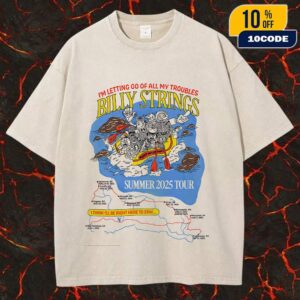 Billy Strings Summer 2025 Tour I’m Letting Go Of All My Troubles Event Poster Artwork By Hailey Miller Beiden August Tour Dates Unisex Washed T-Shirt