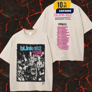 Blink-182 Missionary Impossible 2025 Tour Event Tee Version 2 With Tour Dates Backprint Two Sides Washed Unisex T-Shirt