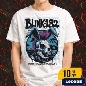Blink-182 Missionary Impossible 2025 Tour On August 28 2025 At Hard Rock Live Hollywood Florida Poster Artwork By Brandon Heart Merchandise Unisex T-Shirt