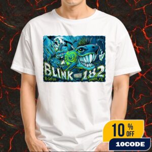 Blink-182 Missionary Impossible Tour 2025 On August 29 2025 At Tampa FL MidFlorida Credit Union Amphitheatre Poster Event Artwork By Landon Armstrong Merchandise Unisex T-Shirt