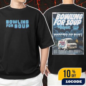 Bowling For Soup Warped Or Bust Fall Tour 2025 With The Dollyrots x Don’t Panic Poster Tour Dates Unisex T-Shirt Merchandise
