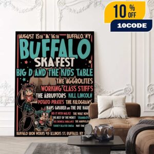 Buffalo Ska Fest 2025 August 15-16 At Buffalo Iron Works New York Poster Lineup Poster Canvas Home Decor