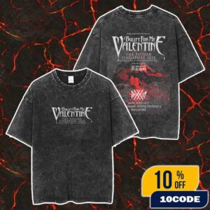 Bullet For My Valentine The Poison Singapore 2025 Tour 20th Anniversary On 20 October 2025 At Singapore With While She Sleeps Merch Unisex Two Sided Washed T-Shirt