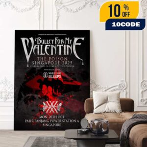 Bullet For My Valentine The Poison Singapore 2025 Tour 20th Anniversary On 20 October 2025 At Singapore With While She Sleeps Poster Canvas Home Decor