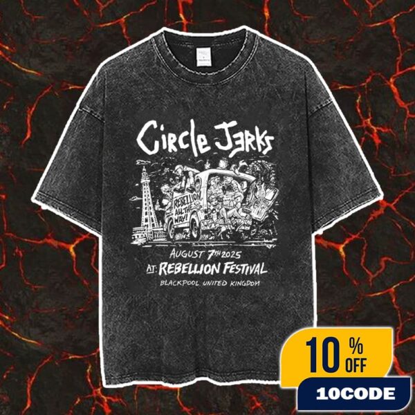 Circle Jerks At Rebellion Festival 7-10 August 2025 Winter Gardens Blackpool UK Limited Tee Rebellion All The Way Vintage Washed Unisex T-Shirt