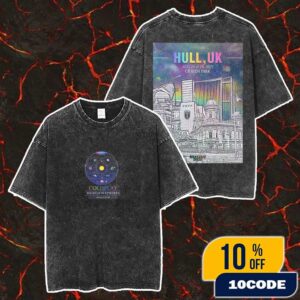 Coldplay Music Of The Spheres World Tour August 18-19 2025 At Sewell Group Craven Park Hull UK Poster Event Merch Unisex Two Sided Washed T-Shirt