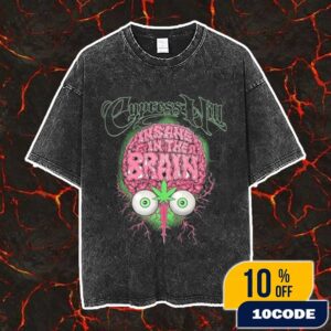 Cypress Hill Brain European Tour 2025 Limited Edition Artwork By Puis Calzada Vintage Washed Unisex T-Shirt