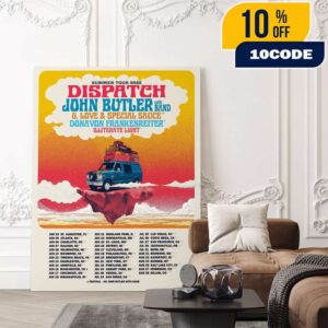 Dispatch Summer Tour 2025 With John Butler x G Love x Special Sauce Donavon Frankenreiter x Illiterate Light Poster Tour Dates Poster Canvas Home Decor