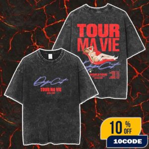 Doja Cat Ma Vie World Tour 2025 New 5th Album And Jealous Type New Singer With Tour Dates Merch Unisex Two Sided Washed T-Shirt