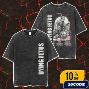 Dying Fetus New Zealand-Australia Tour 2025 Return After Long Times Poster Tour Dates Merch Unisex Two Sided Washed T-Shirt