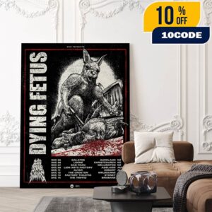 Dying Fetus New Zealand-Australia Tour 2025 Return After Long Times Poster Tour Dates Poster Canvas Home Decor