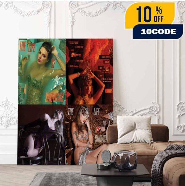 Full Tracklist New Album The Life of a Showgirl Taylor Swift Out October 3, 2025 Fan Gifts Home Decor Poster Canvas