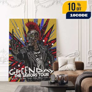 Green Day Comeback In Colombia The Saviors Tour North America 2025 August 24 At Vive Claro Distrito Bogota Poster Artwork By Edgar Jimenez Poster Canvas Home Decor