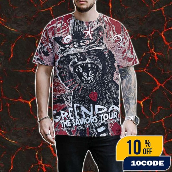 Green Day The Saviors Tour On August 27 2025 At Lima Peru Estadio San Marcos Zombie Raccoon Artwork By edzomby All Over Print Graphic T-Shirt, Hoodie