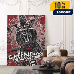 Green Day The Saviors Tour On August 27 2025 At Lima Peru Estadio San Marcos Zombie Raccoon Artwork By edzomby Poster Canvas Home Decor